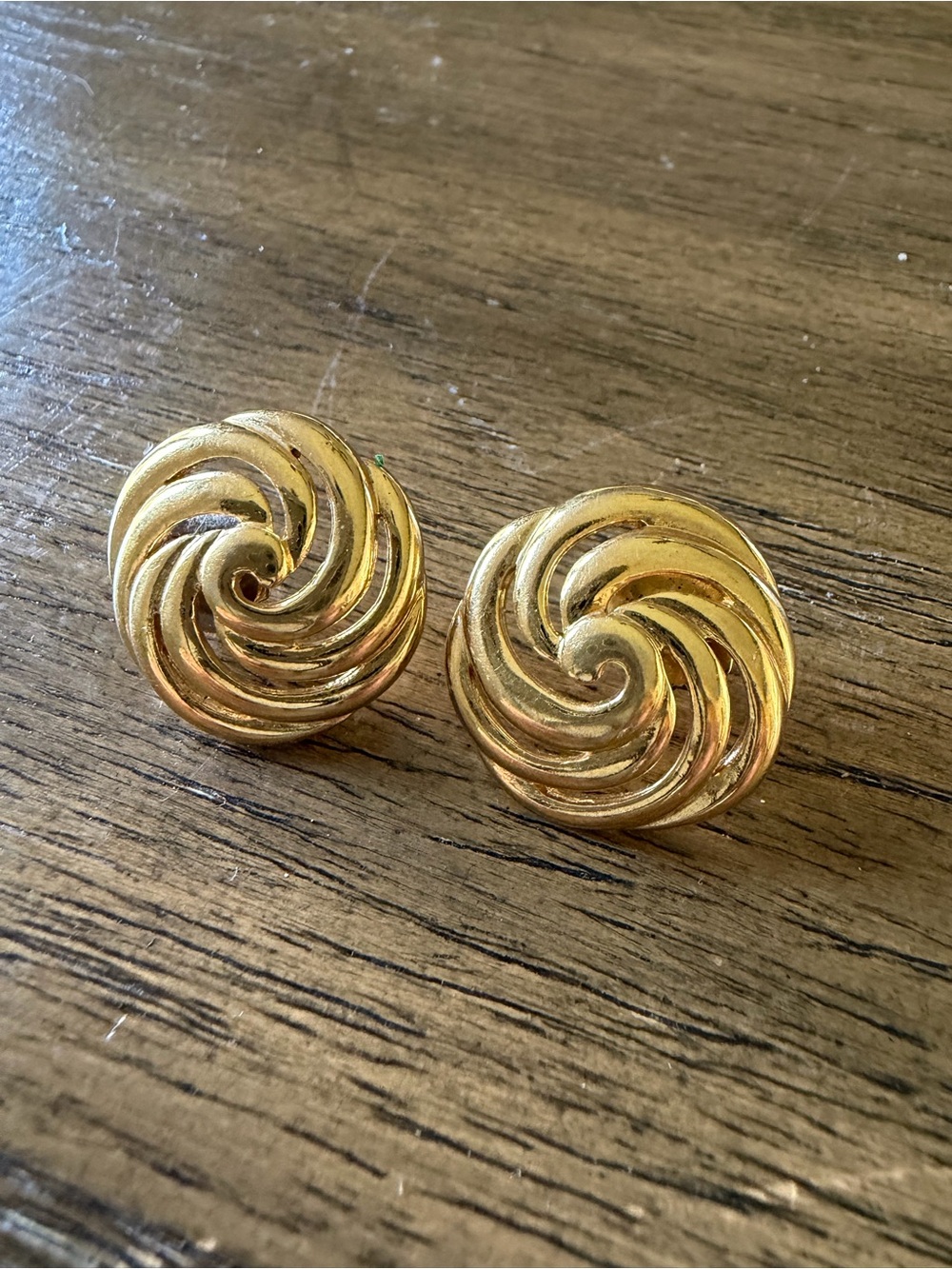 Napier Shiny Gold Swirl Clip-On Earrings